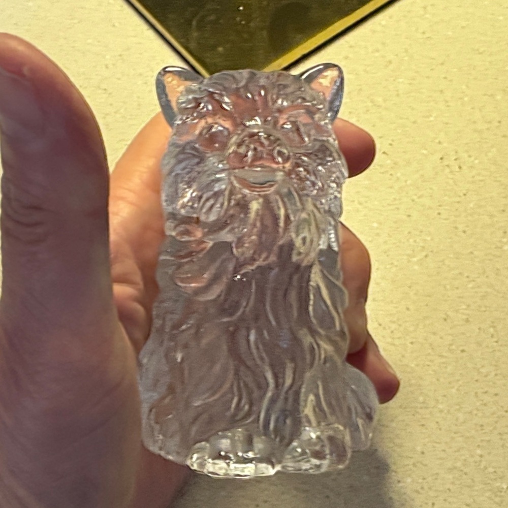 Vintage Lead Crystal Cat Figurine